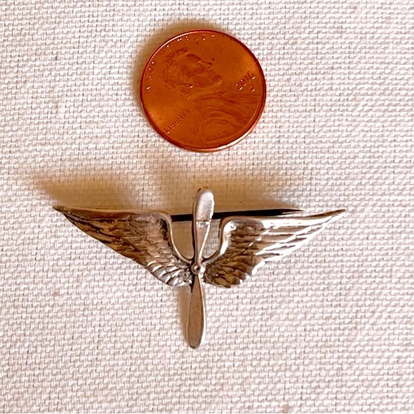 WWII US Army Air Corp Insignia Wings Pin Memorabilia Sterling Sweetheart Jewelry - Picture 3 of 13